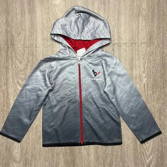 NWT NFL Houston Texans Kids Zip Hoodie Jacket Gray Size 4T NFL Team Apparel - Picture 1 of 3